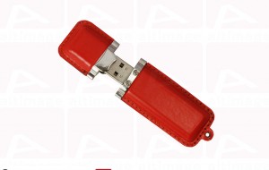Custom red leather usb key
