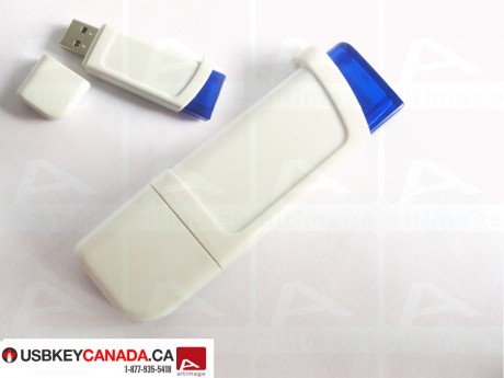 Custom white plastic Flash Drive