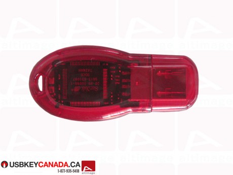 Custom red transparent plastic USB Key