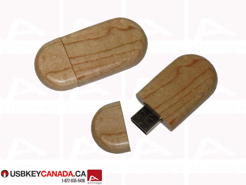 Custom curved wood usb key