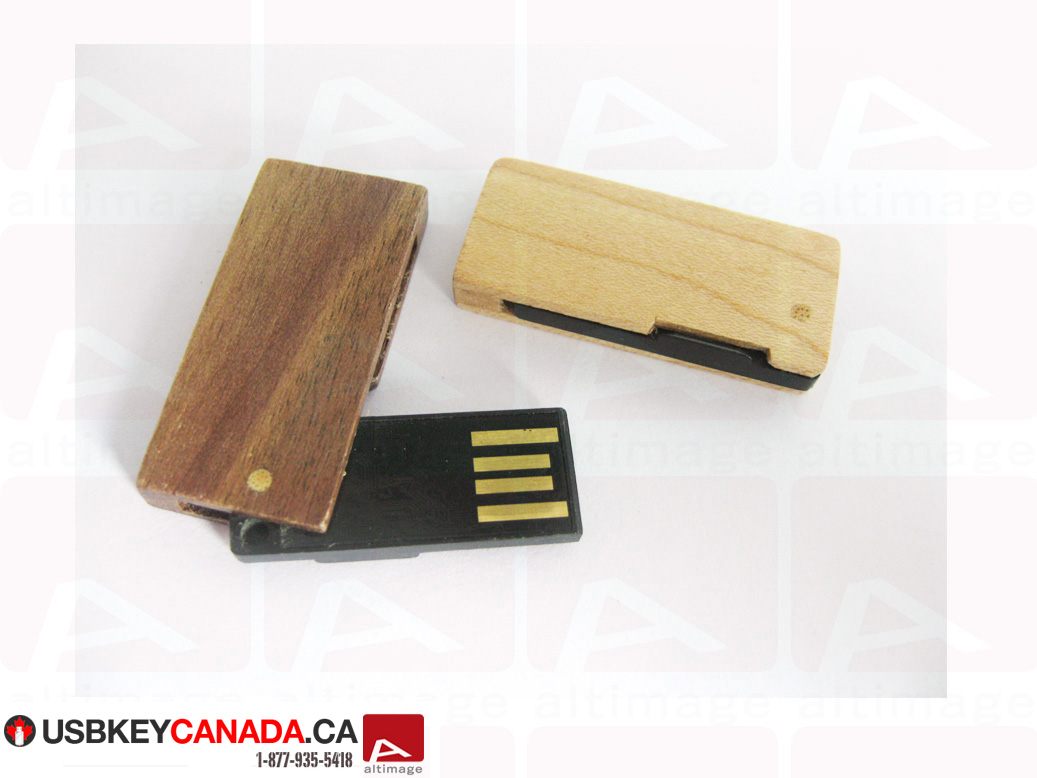 Custom usb key wood slide