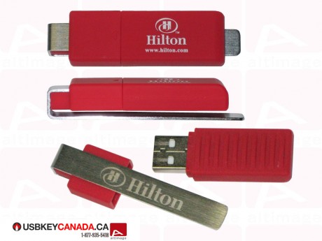 Custom red paper-clip Flash Drive