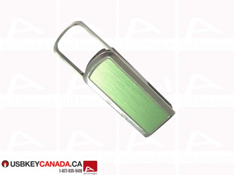 Custom green metallic USB Key