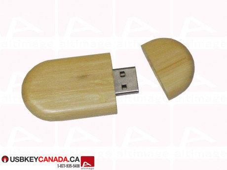 Custom bamboo USB Key curved