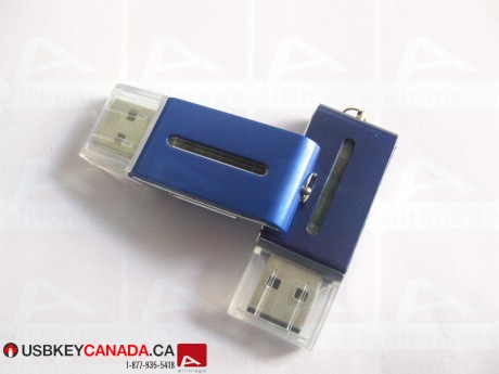 Custom metal blue Flash Drive